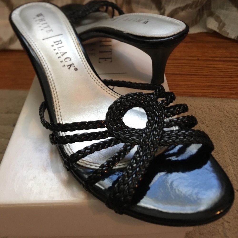 White House Black Market black braided heels